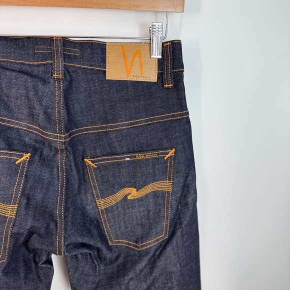 Nudie Jeans Dark Wash High Rise Straight Leg Denim Jeans - Picture 3 of 4